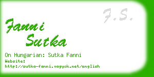 fanni sutka business card